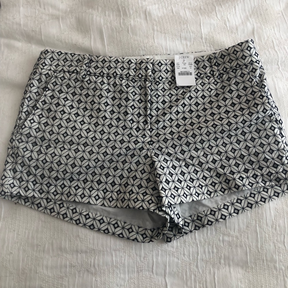 J. Crew Geometric Print Shorts, Size 10 — NWT!